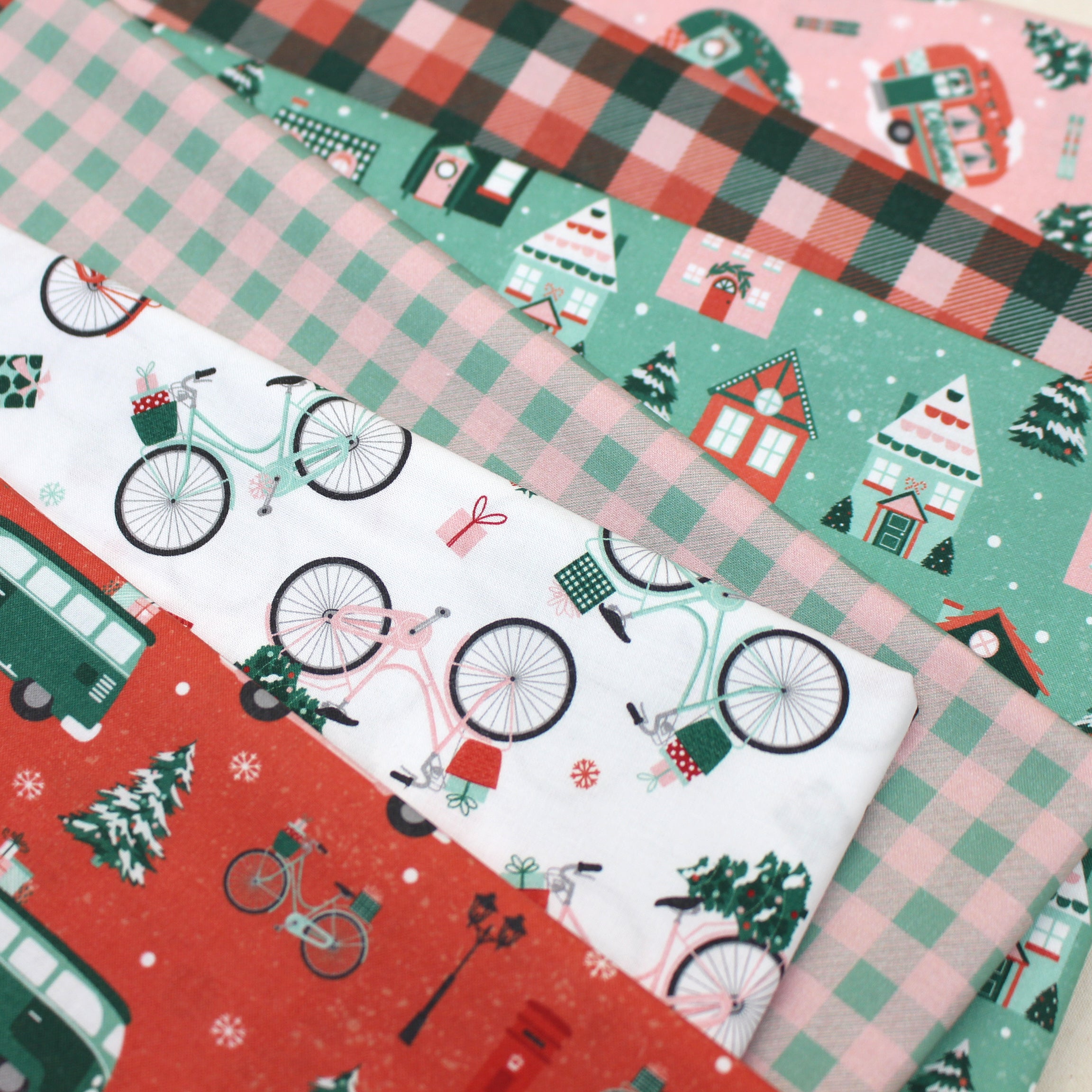 Home For Christmas - Bicycles Fabric