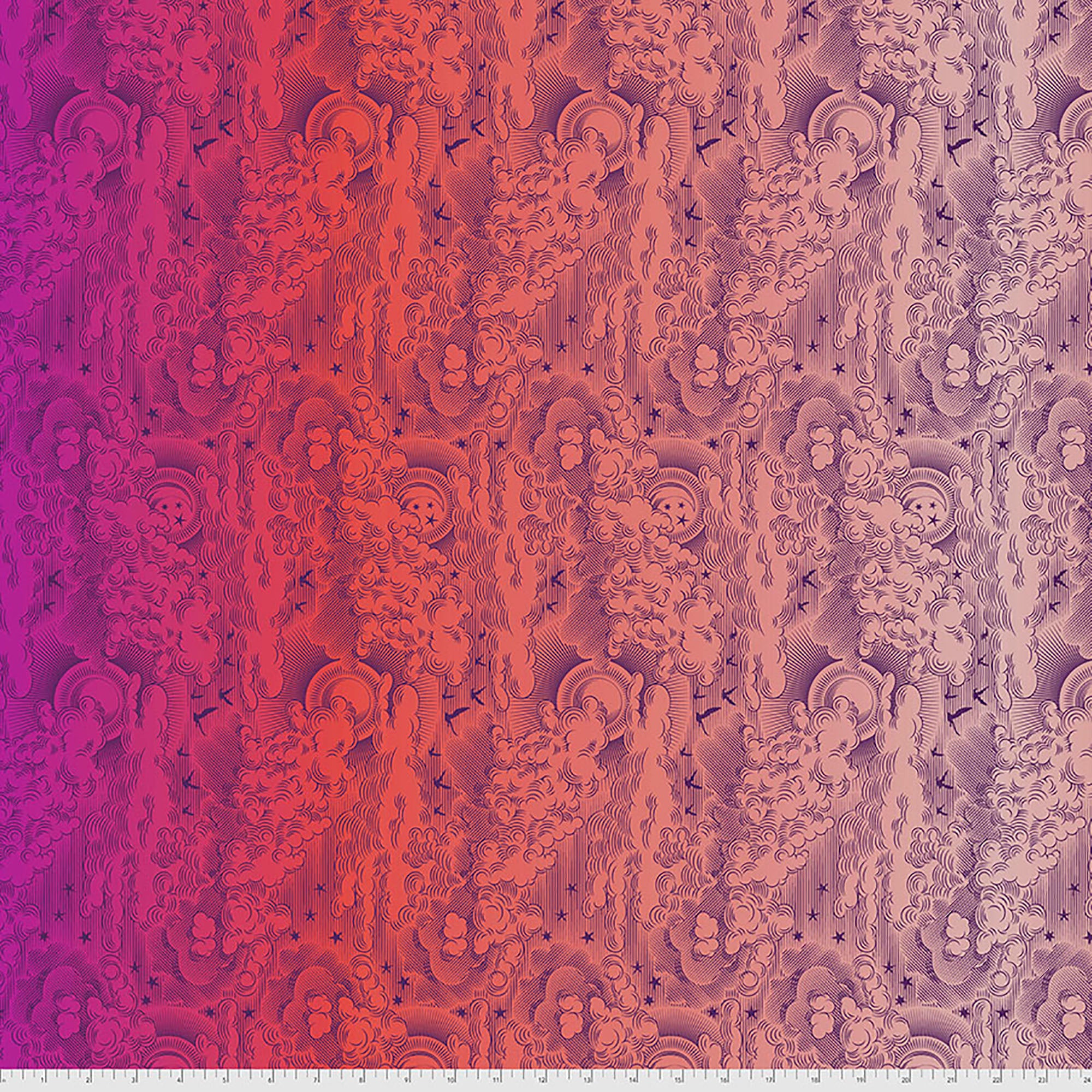 Daydreamer - Little Fluffy Clouds - Dragonfruit Fabric