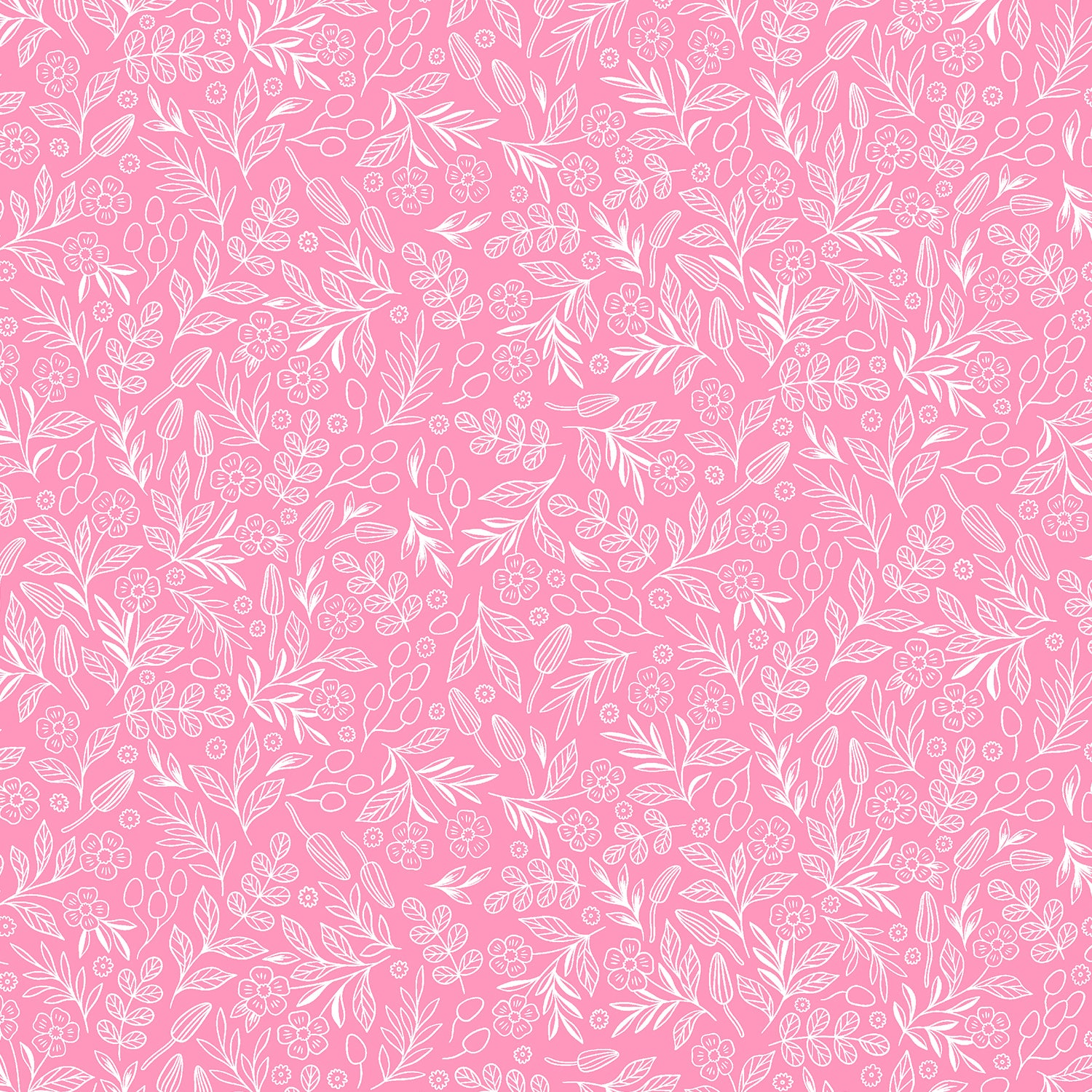 Garden & Globe - Floral Toss Light Pink Fabric