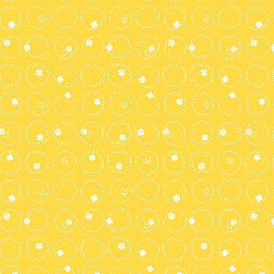 Lucky Charms - Clovers Yellow Fabric