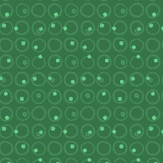 Lucky Charms - Clovers Green Fabric