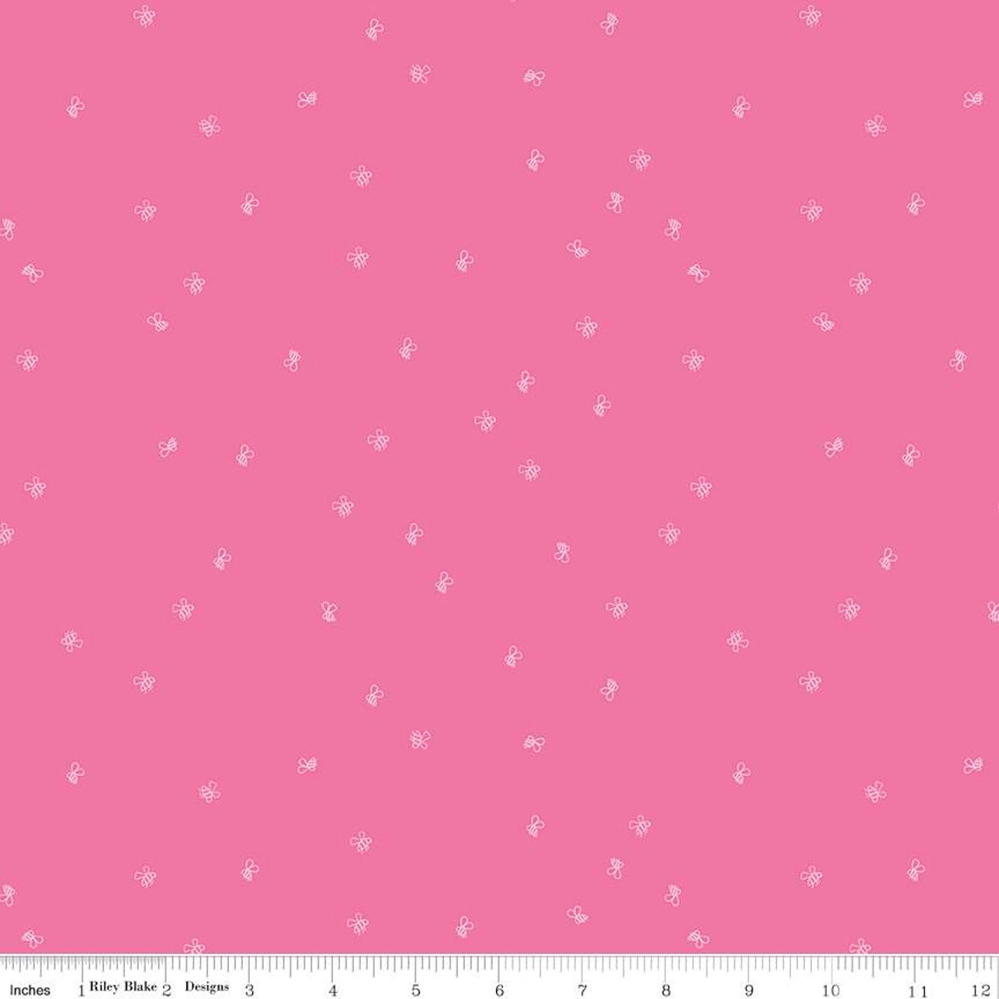 New Dawn - Bees Hot Pink Fabric