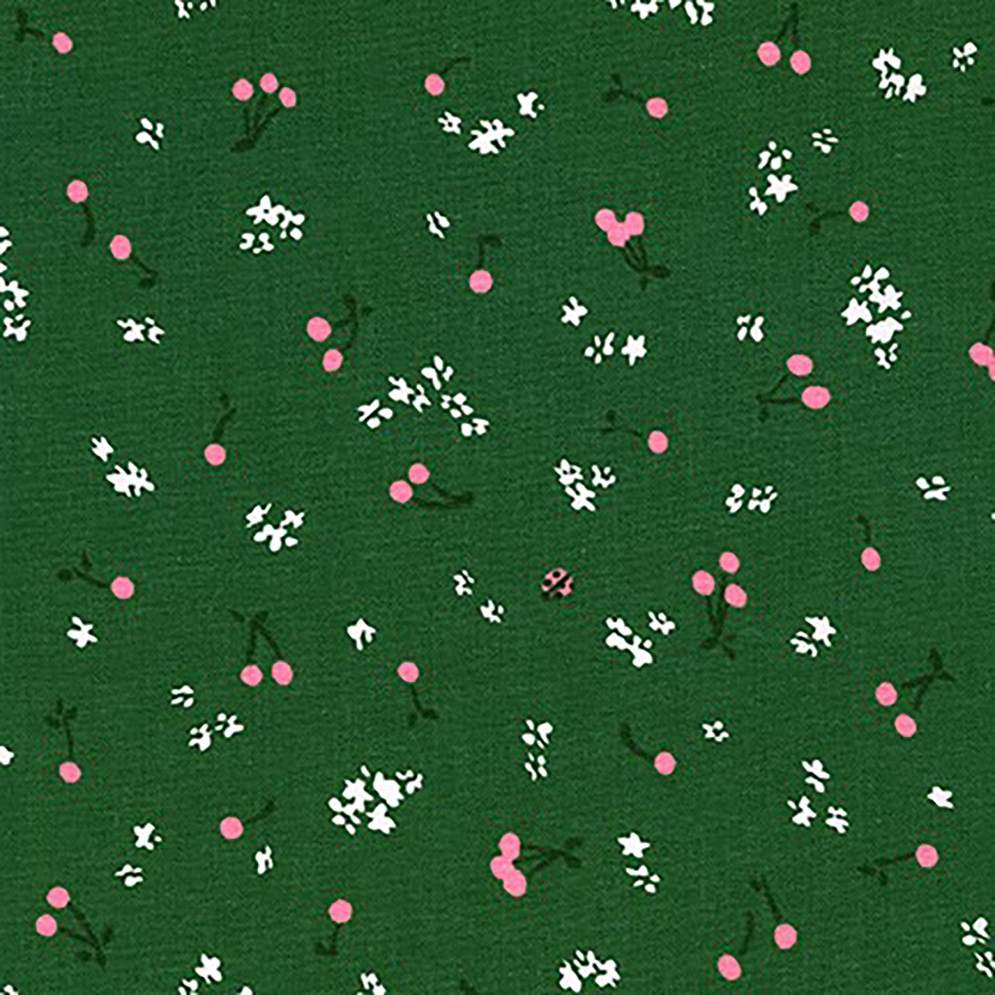 Cheery Blossom - Mini Cherries Ivy Fabric