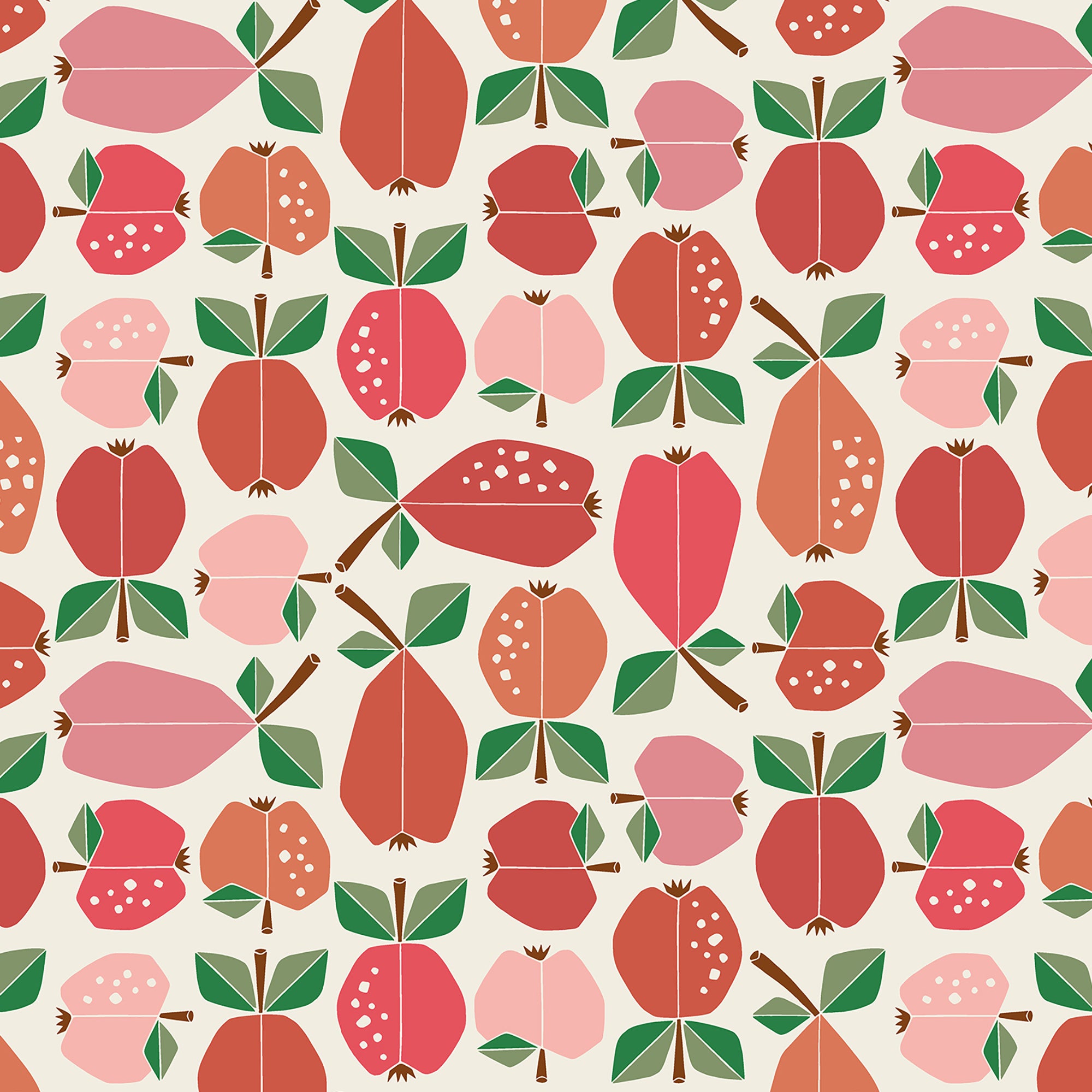 Under the Apple Tree - Orchard Apple Red Fabric