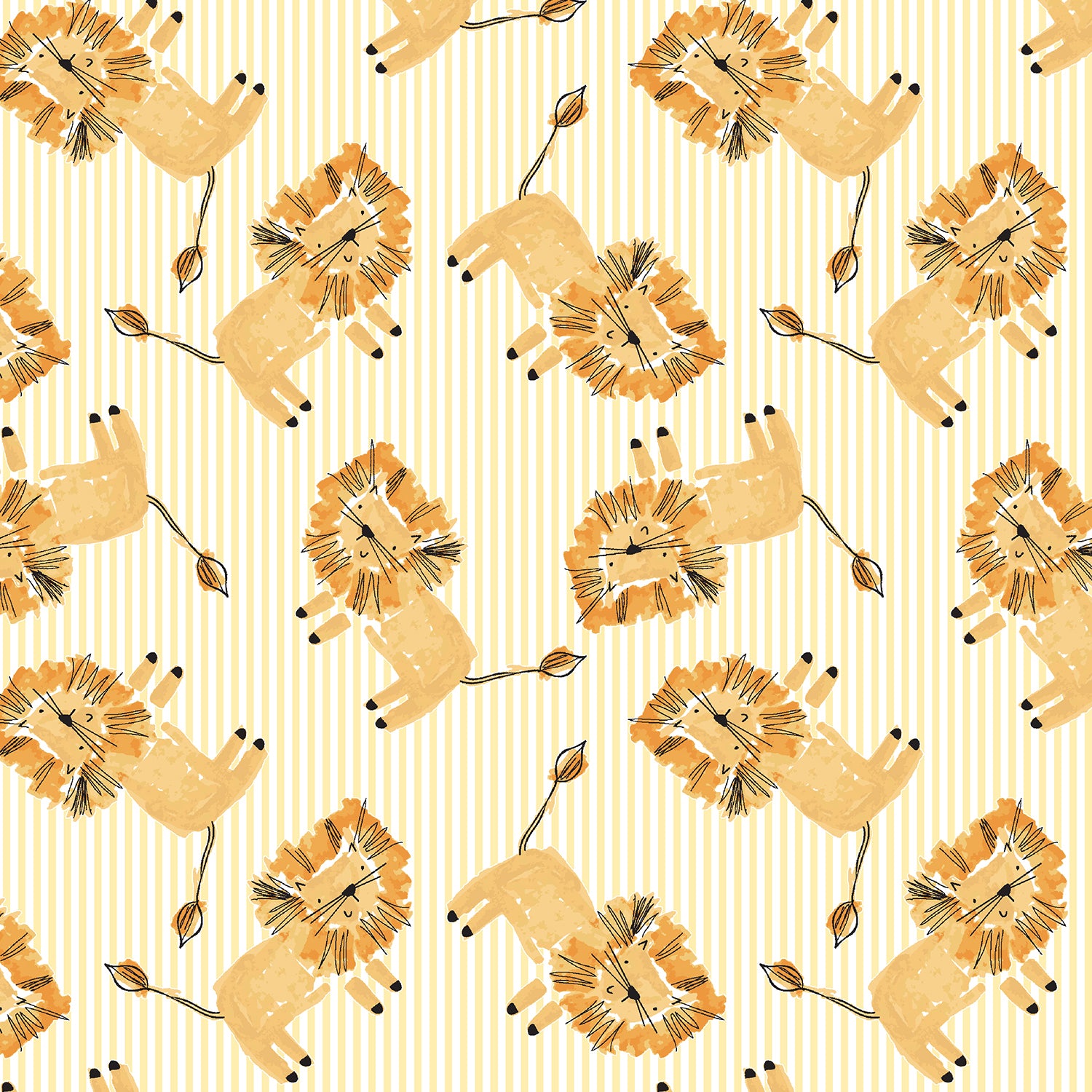 Wild Ones - Lion Pounce Yellow Fabric