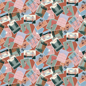 Away We Go - Postcards Fabric