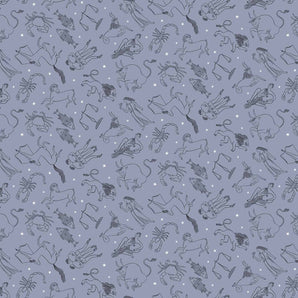 Celestial - Astrology Light Blue Fabric