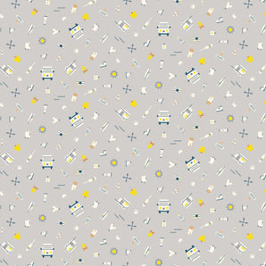 Around the Campfire - Travelling Band of Things Taupe Fabric