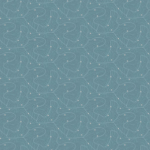 Around the Campfire - Topography Teal Fabric