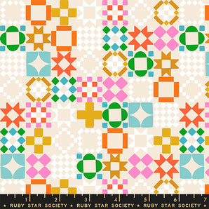 1 800 Notion - Quilty As Charged Novelty Retro Vintage Blocks Patchwork Natural