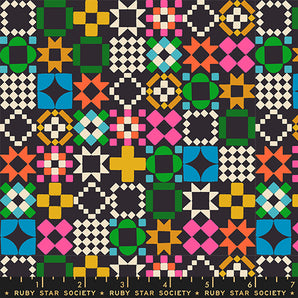 1 800 Notion - Quilty As Charged Novelty Retro Vintage Blocks Patchwork Black
