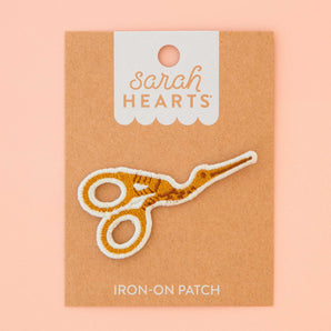 Stork Scissor Iron-On Patch