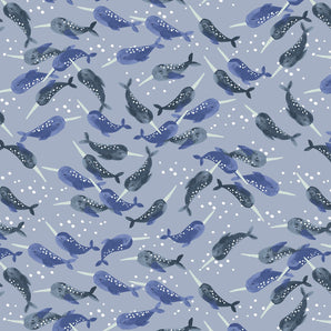 Cosmic Sea - Unicorn of the Sea - Light Teal Fabric