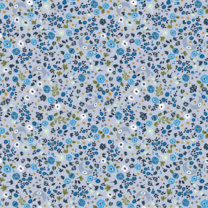 Cosmic Sea - Cosmic Blooms - Bright Blues Fabric