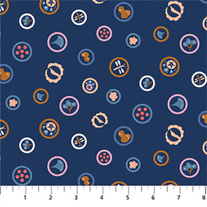 Kingyo - Kamon Navy Fabric