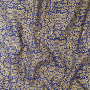 Summer in the Cotswolds - Bees Navy Metallic