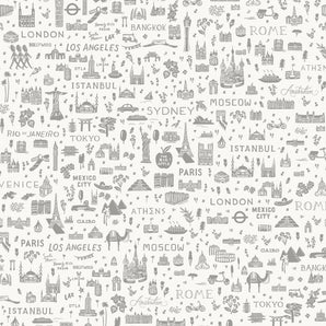 Bon Voyage - World Traveler Silhouette Grey Fabric