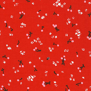 Cheery Blossom - Mini Cherries Ladybug Fabric