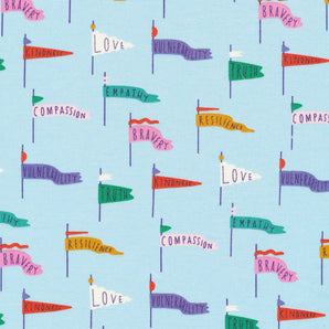 Universal Love - Pennant Power Sky Fabric