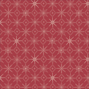 Snowflakes Red Fabric | Warm & Cozy