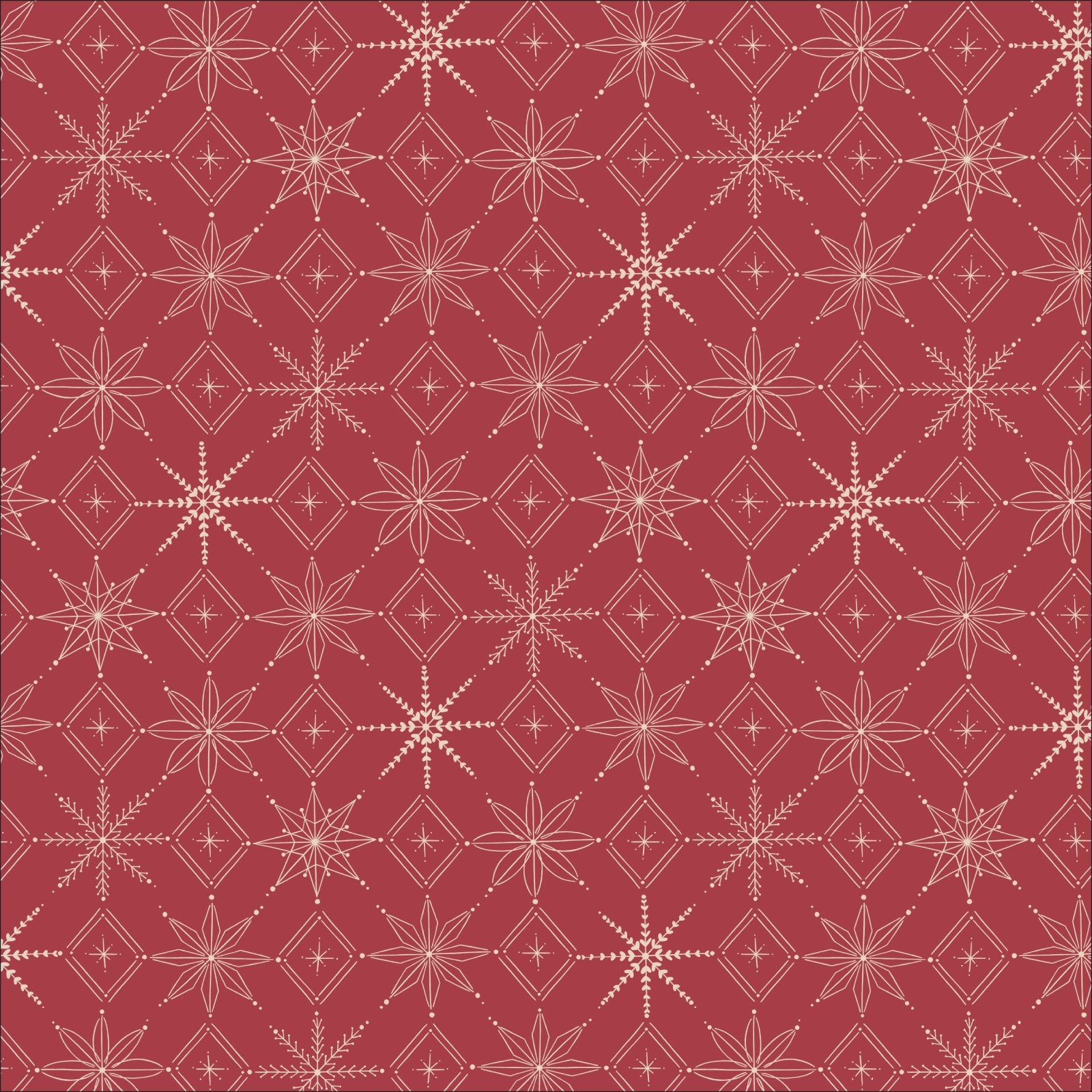 Snowflakes Red Fabric | Warm & Cozy