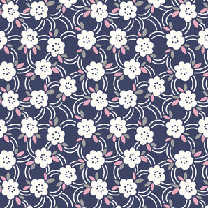 Alpine Meadow - Bluebell Flowers Navy