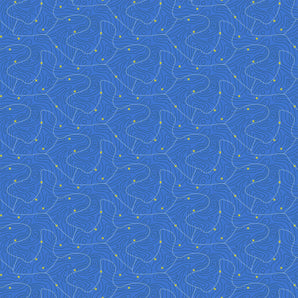 Around the Campfire - Topography Blue Fabric