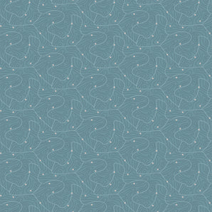 Around the Campfire - Topography Teal Fabric