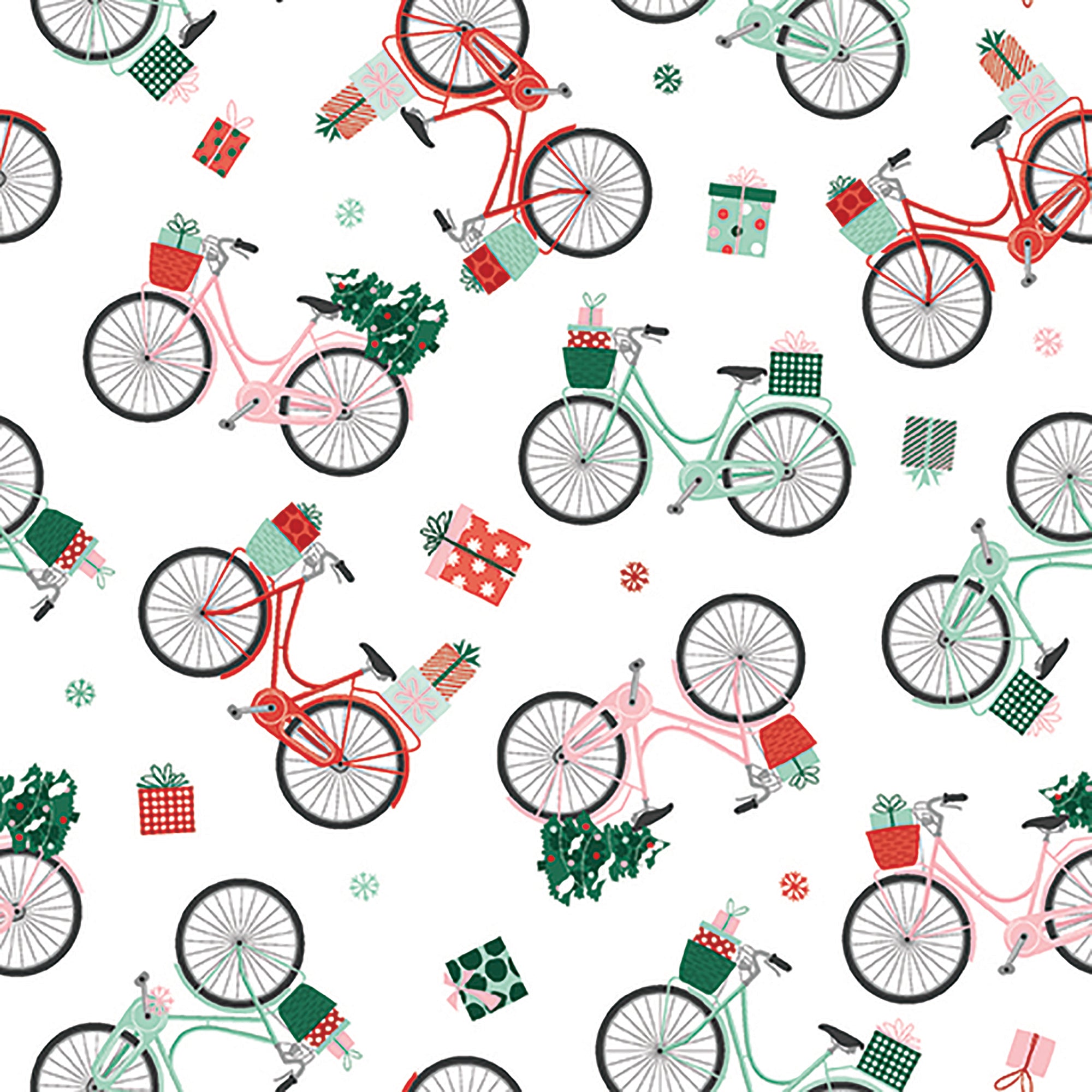 Home For Christmas - Bicycles Fabric