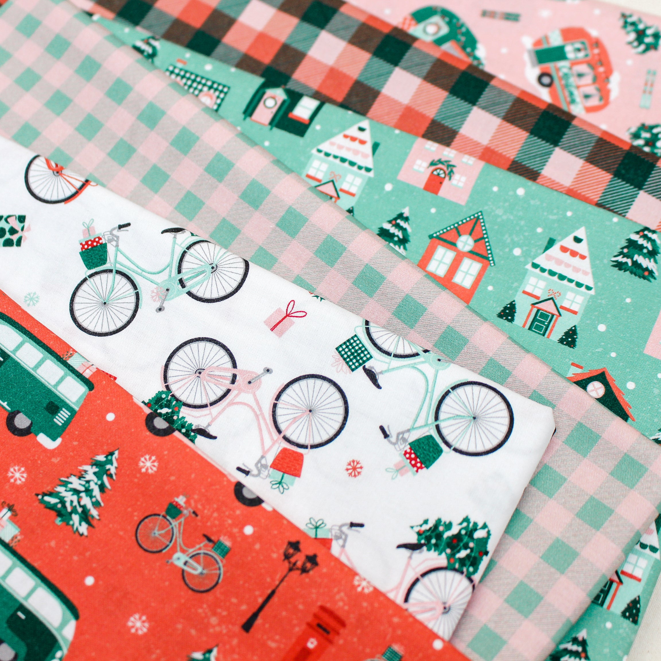 Home For Christmas - Winter Townhouses Fabric