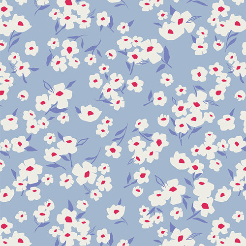 Periwinkle - Spring Daisies Fabric