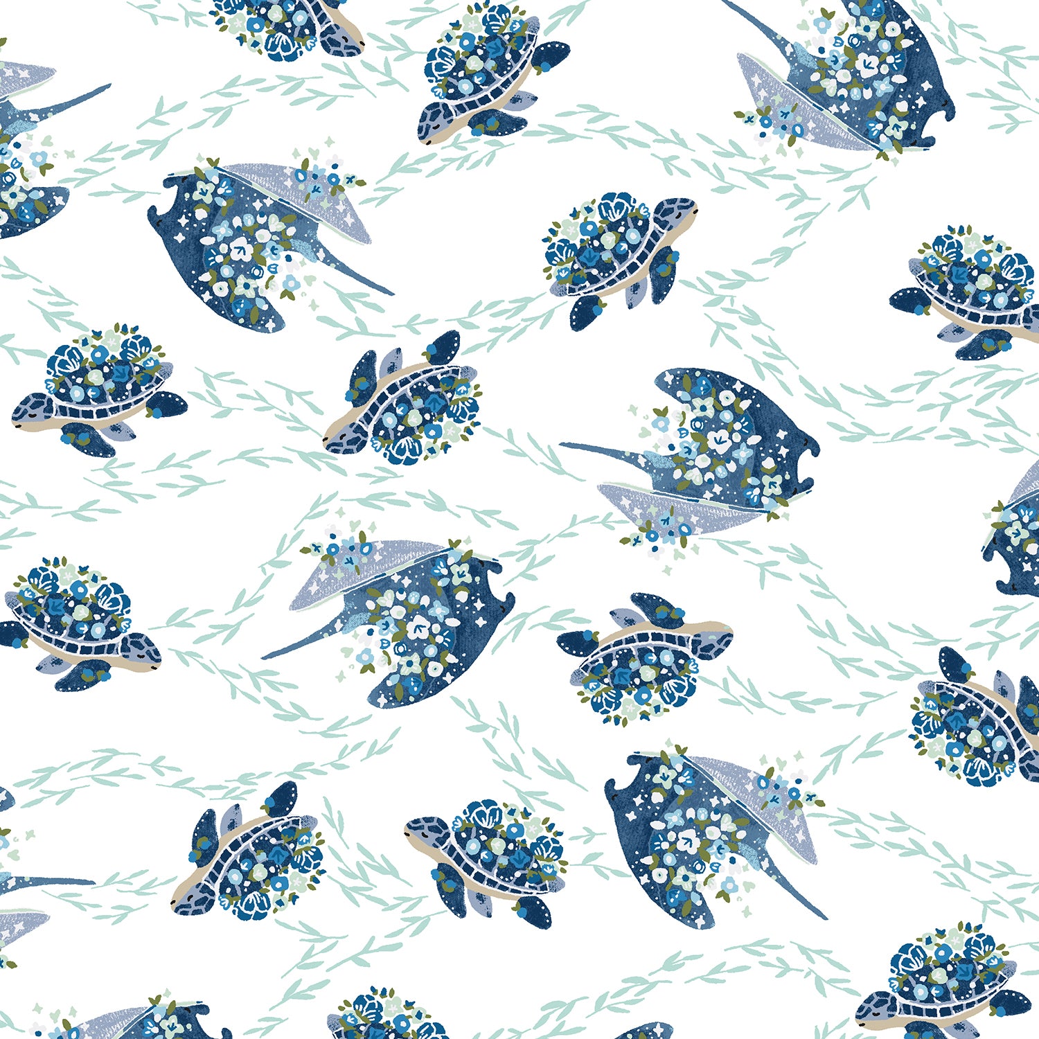 Cosmic Sea - Make Waves - Ocean Blue Fabric
