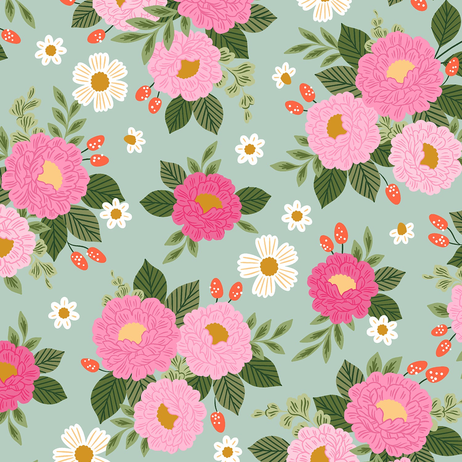 Garden & Globe - Full Bloom Peony Fabric