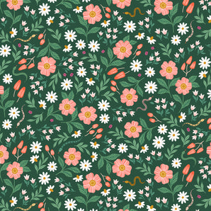 Garden & Globe - Wildflower Field Hunter Green Fabric