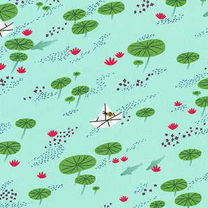 Escargot For It! - Lily Pond Aqua Fabric