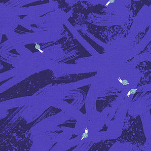 Escargot For It! - Abstract Snails Blue Jay Fabric