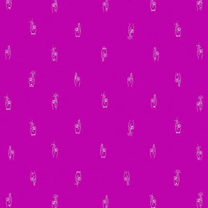 Lucky Charms - Crossed Fingers Magenta Fabric
