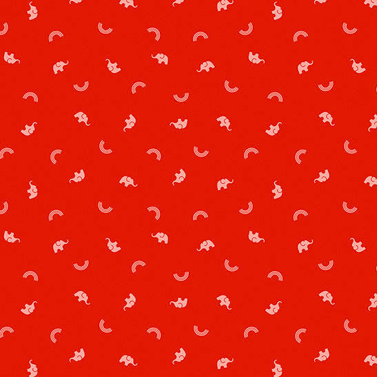 Lucky Charms - Lucky Elephant Red Fabric