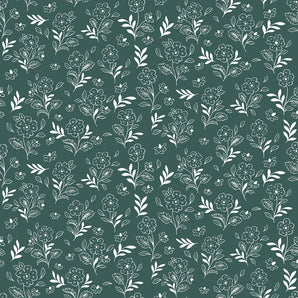 Earth Magic - Floral Cluster - Evergreen Fabric
