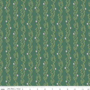New Dawn - Clover Stripe Dark Green Fabric