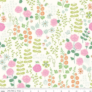 New Dawn - Rose Garden Cream Fabric