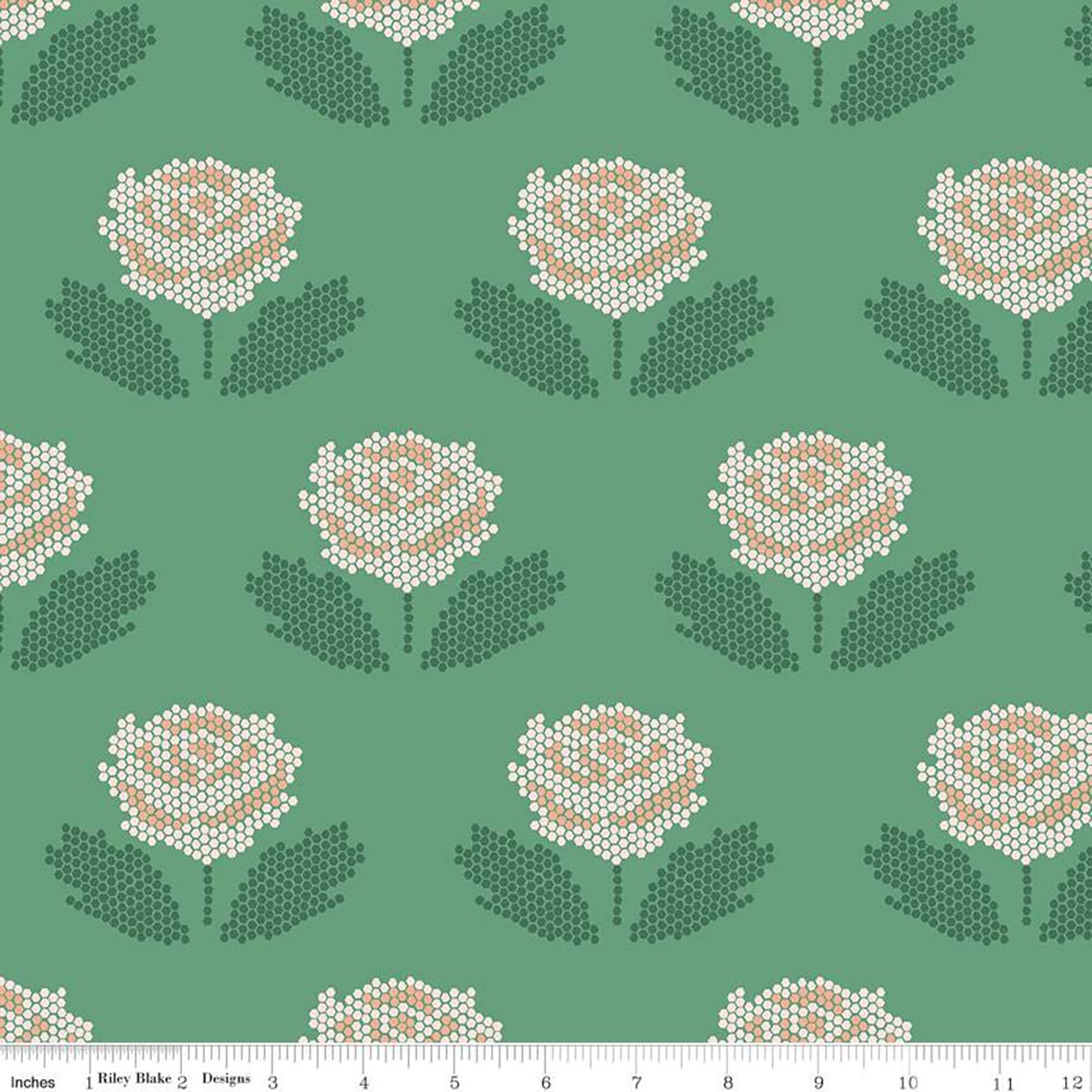 New Dawn - Stitch Green Fabric