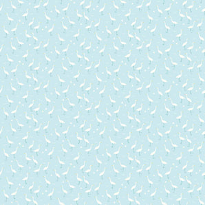 Oasis - Birds Powder Blue Fabric
