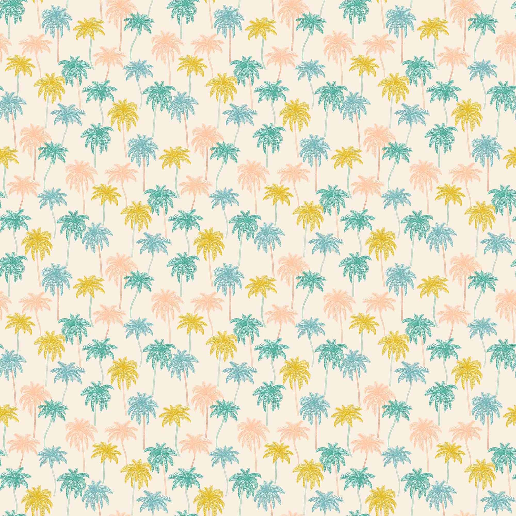 Oasis - Palm Trees Cream Fabric