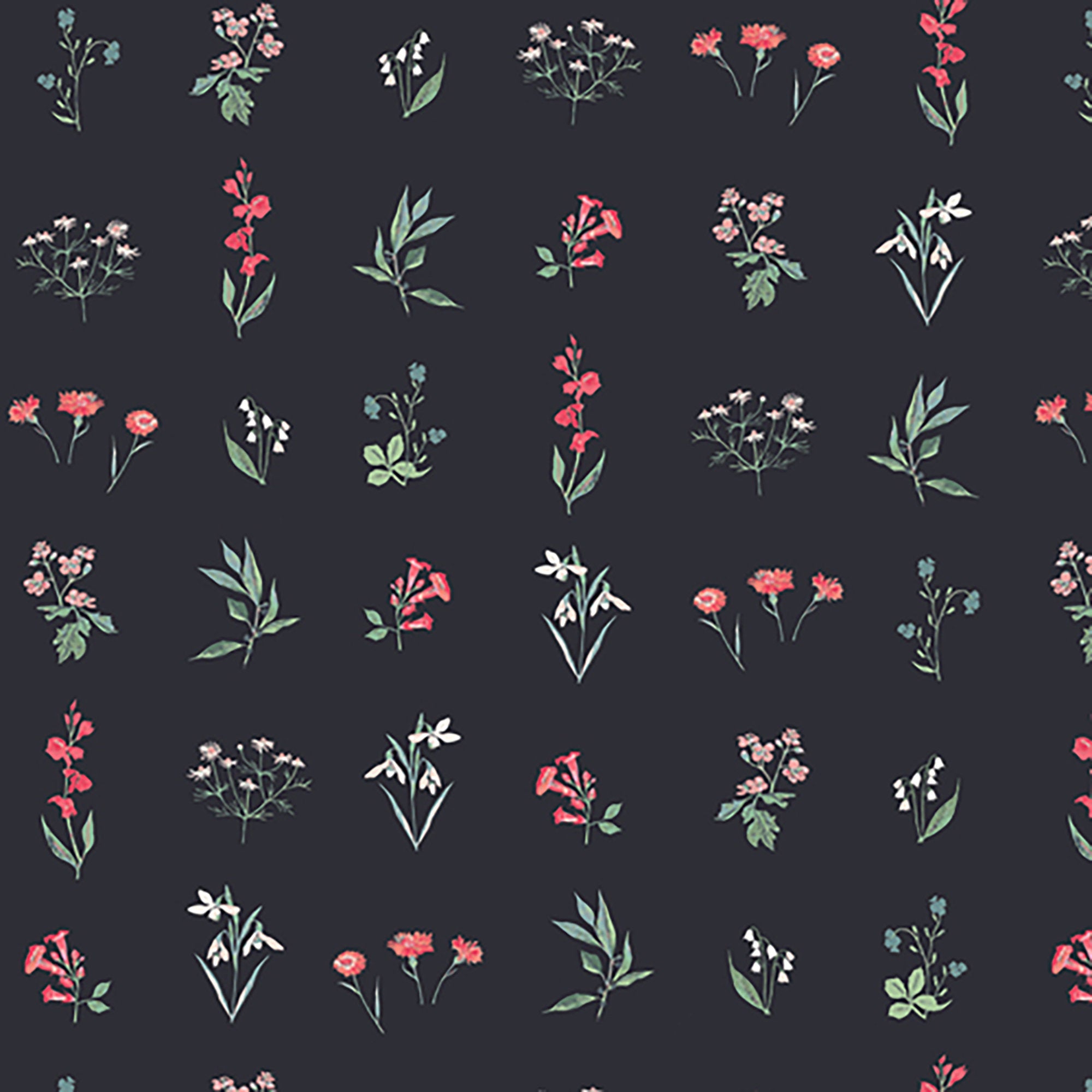 Picturesque - Botanical Study Dark Fabric
