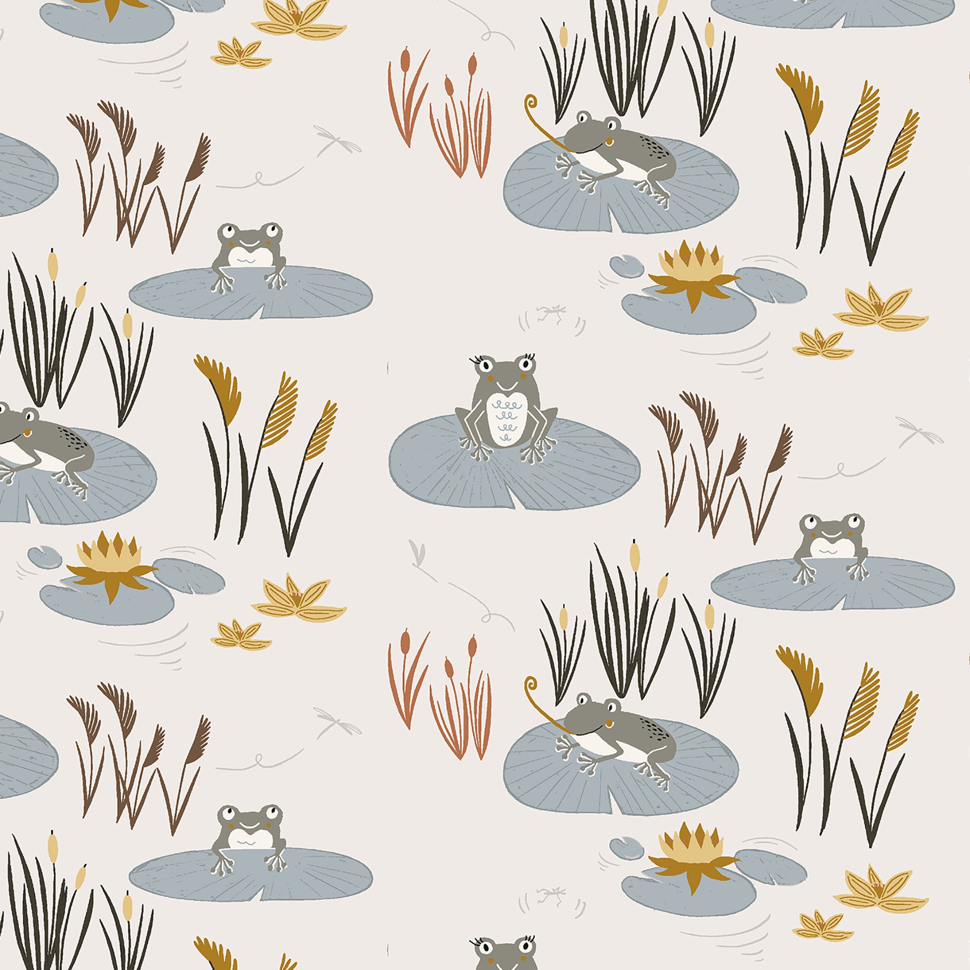 Pond Life - Here Little Froggy Water Fabric