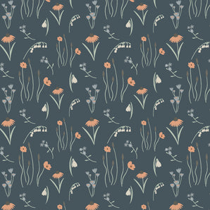Pond Life - Mini Meadow Navy Fabric
