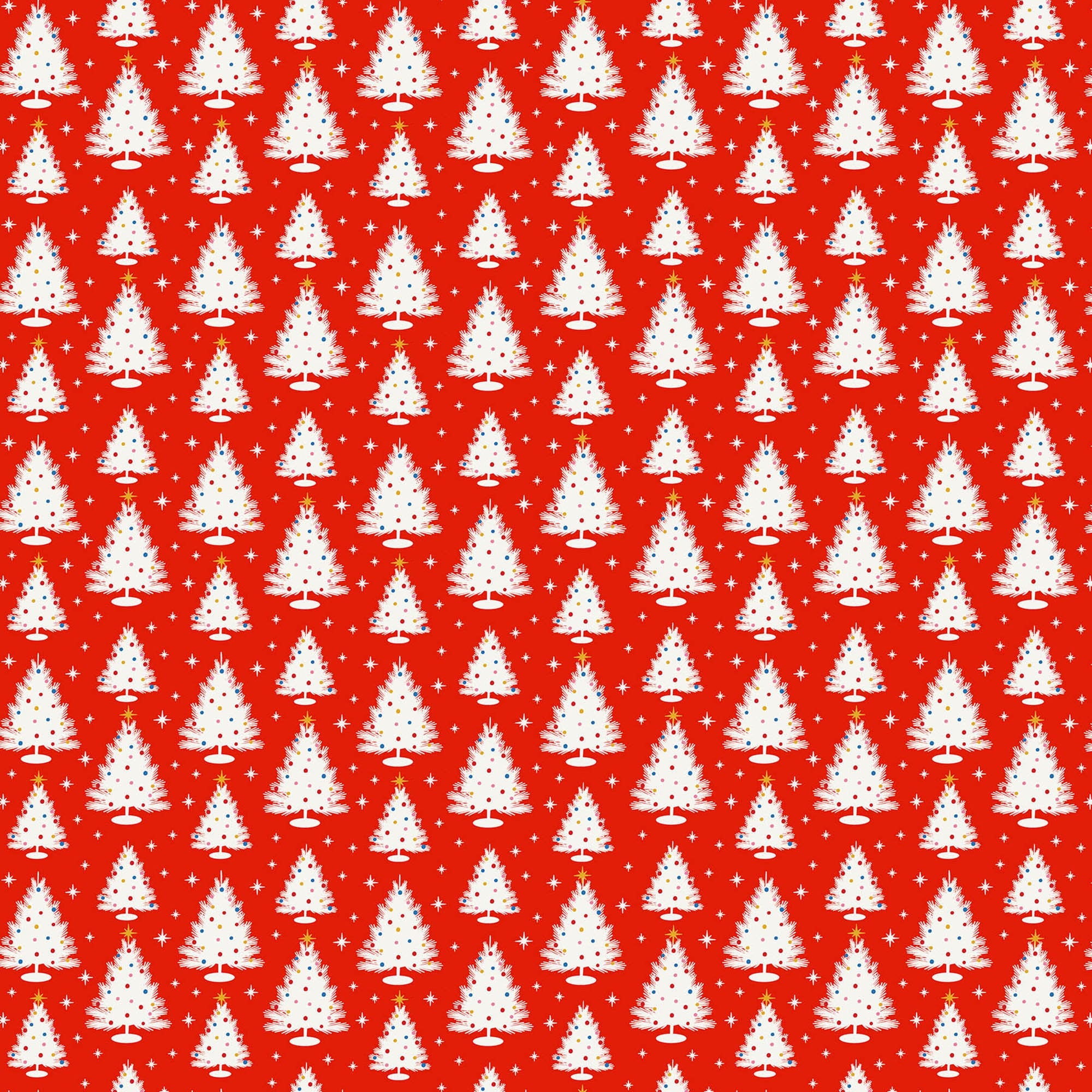 Peppermint - Trees Red Fabric