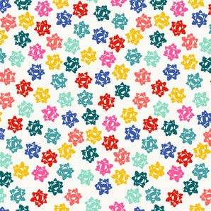 Peppermint - Bows Multi White Fabric