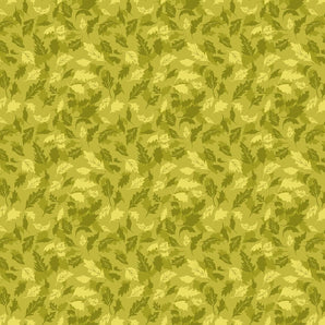 Summer's End - Leaves Evergreen Fabric